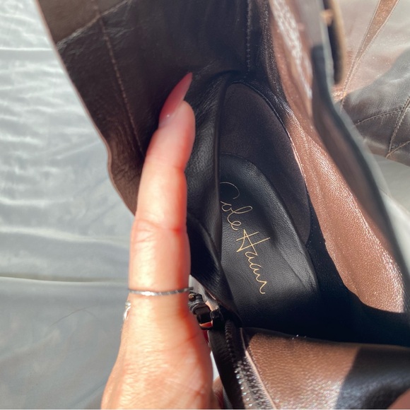 Cole Hann Nike Air Brown Leather & Suede Bootie Heels - Picture 10 of 10